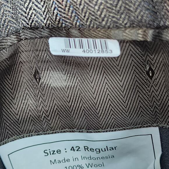 Joseph & Feiss Sport Coat Mens 42R Brown Herringbone Wool 2 Button Blazer Jacket - Picture 10 of 14